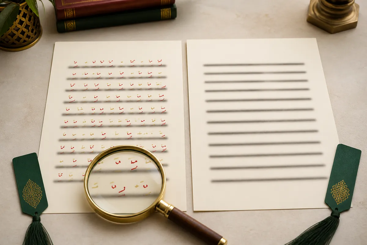 Perbandingan teks dengan penanda baca dan teks tanpa penanda